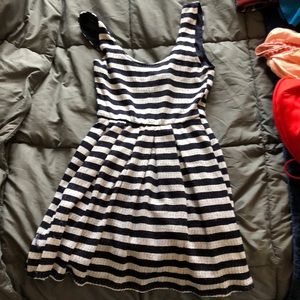 Striped navy blue and white dress